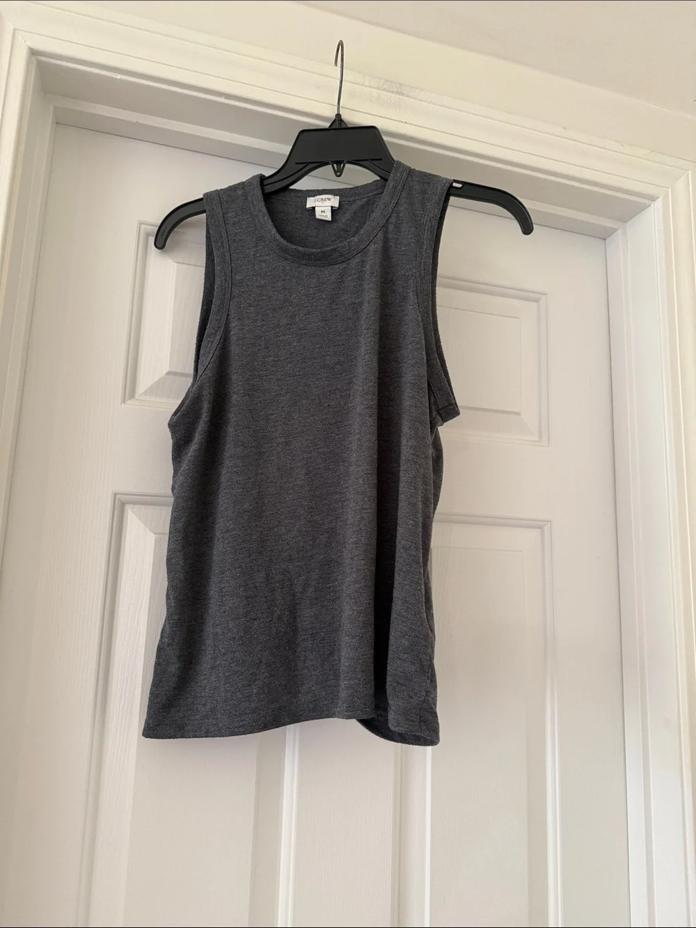 JCrew Charcoal Gray Sleeveless Crewneck tie back Tank Top